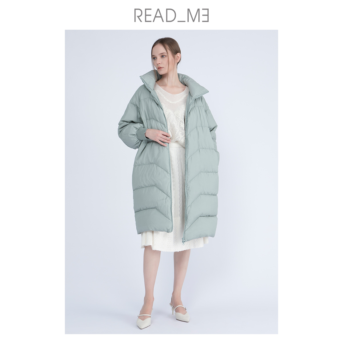 90%鸭绒含绒量中长款羽绒服