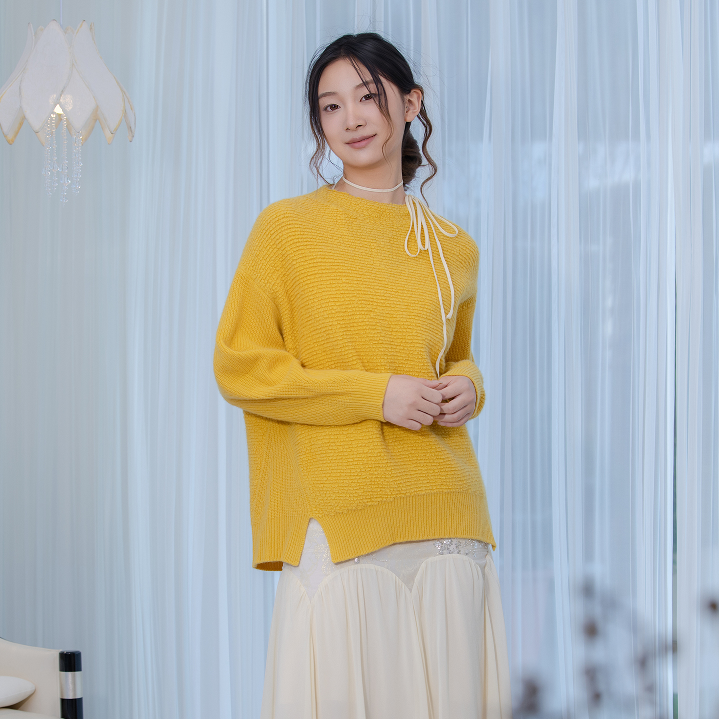 README 圈圈毛 立领 套头 毛衣