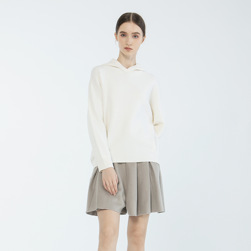 readme羊毛连帽立体花型休闲