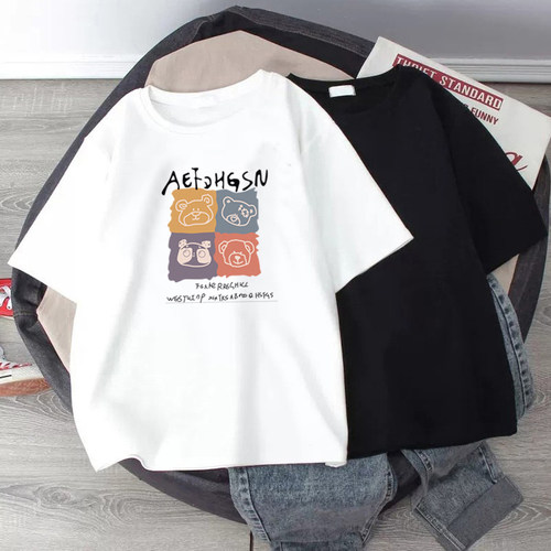 夏季纯棉宽松显瘦白t恤短袖上衣