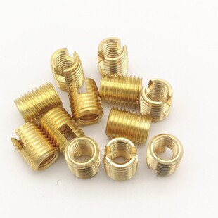 黄铜自攻螺套一字槽内外牙螺母自攻牙套