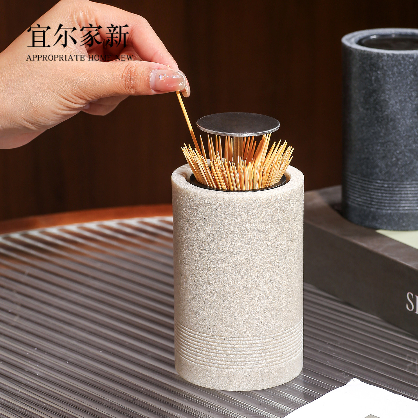 创意牙签筒牙签盒自动弹出轻奢高级高颜值按压式牙签桶家用牙签罐,收纳整理,牙签筒,淘宝优惠券,粉丝福利购,淘宝优惠卷
