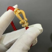 二手Fred斐登force10大号玫瑰金半钻马蹄17号手链