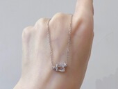 二手FRED斐登Force系列小号白金满钻马蹄扣头项链