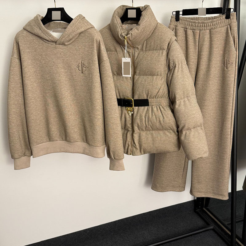 南油欧韩新款保暖三件套装 袖子可拆卸棉服+简约刺绣加绒卫衣长裤,女装/女士精品,时尚套装,淘宝优惠券,粉丝福利购,淘宝优惠卷