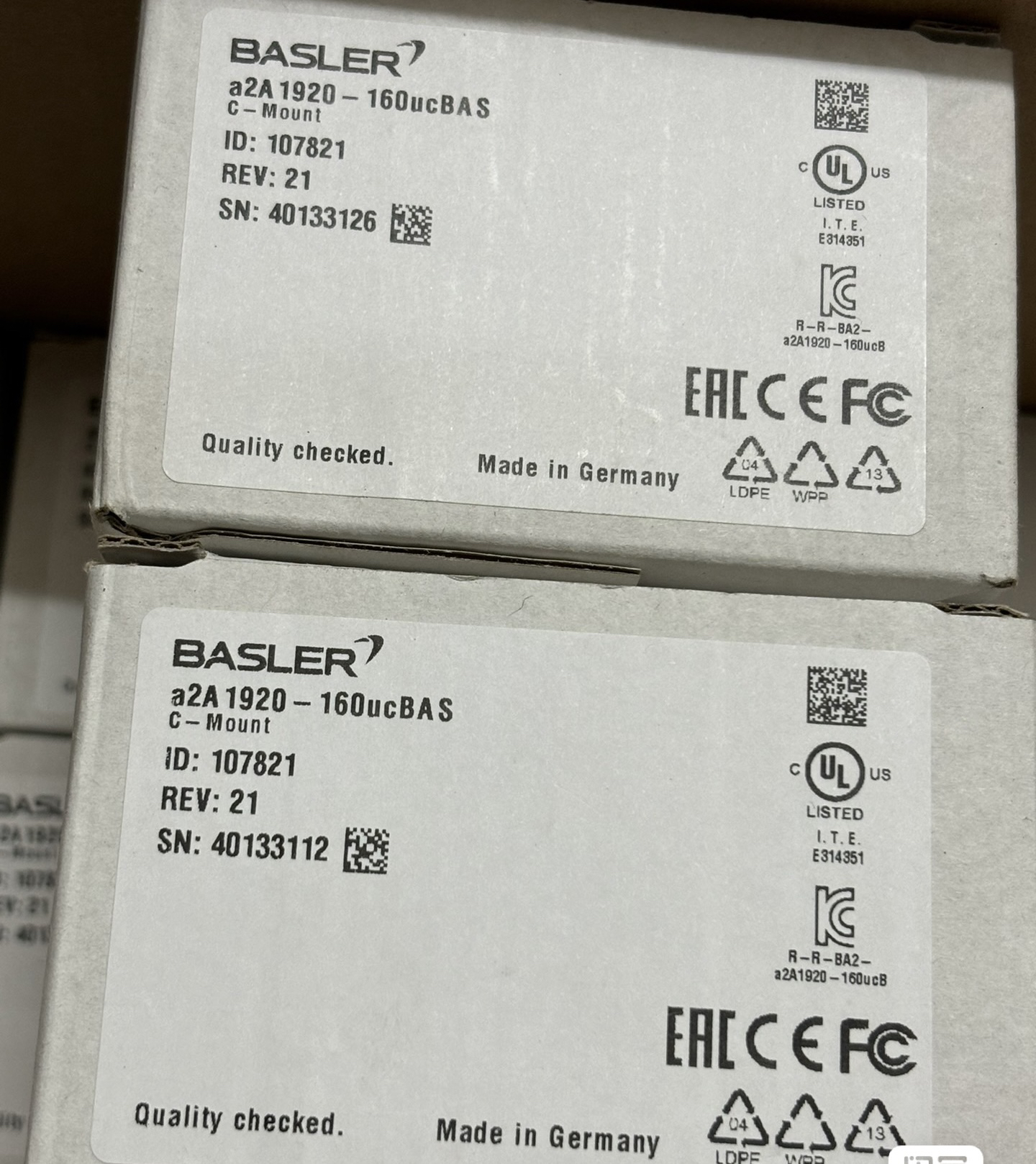 basler 工业相机原装全新质保三年a2a1920-160um/ucBAS,现货