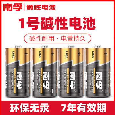 南孚1号4节电池D型一号大号碱性LR20热水器煤气灶用液化气专燃气