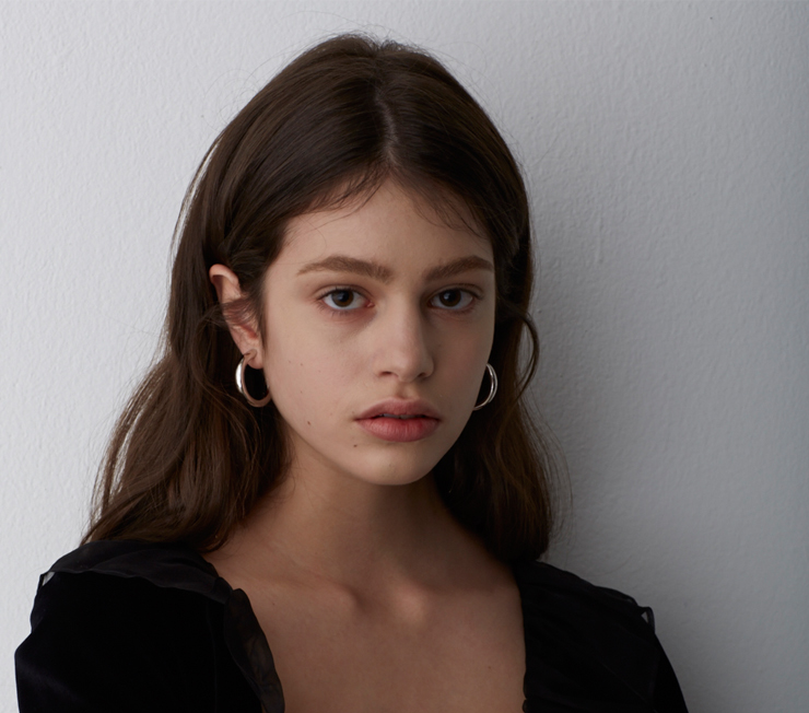 韩国东大门同款复古极简风c形耳环chic风金属耳环冷淡风耳环