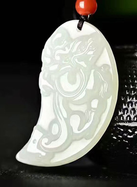 新品古代定情信物情侣挂件吊坠一对龙凤呈祥男女款玉石玉佩可免费