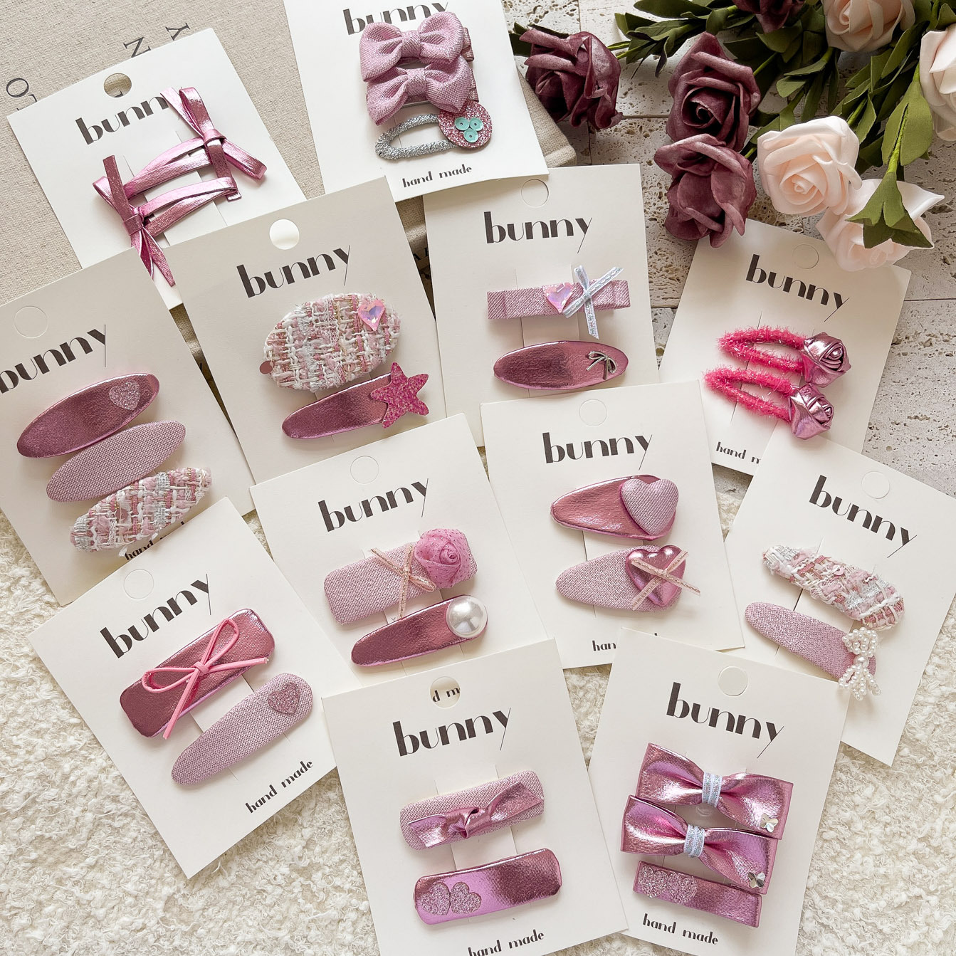 粉色亮皮系列甜美少女儿童发夹新款可爱百搭爆款宝宝碎发刘海边夹