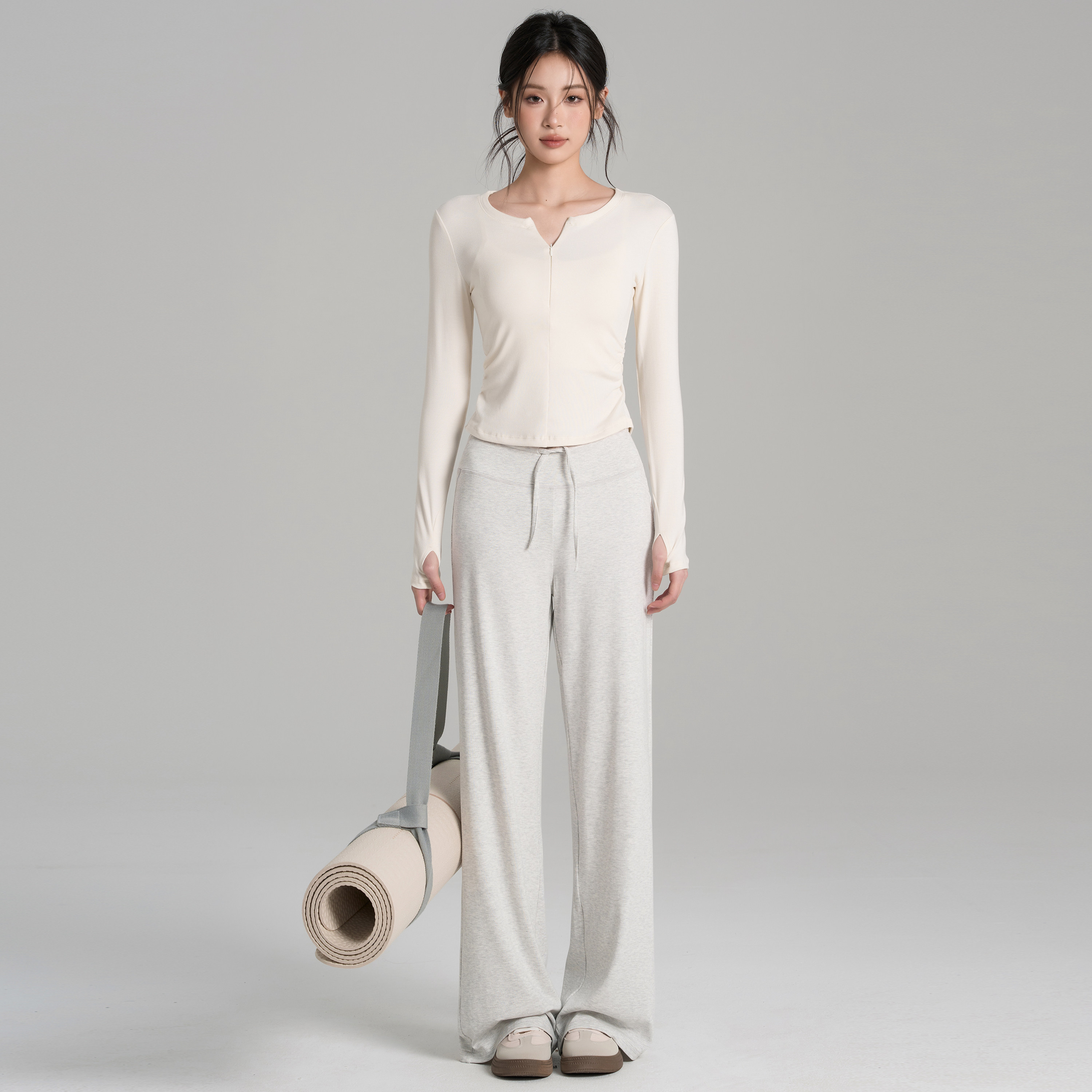 岚纹半拉链瑜伽服上衣女收腰显瘦运动跑步长袖新款健身房训练套装,运动/瑜伽/健身/球迷用品,瑜伽t恤,淘宝优惠券,粉丝福利购,淘宝优惠卷