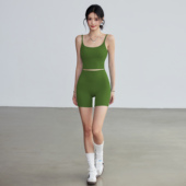 女美背瑜伽服背心防震运动文胸提臀跑步短裤 岚纹2026新款 健身套装