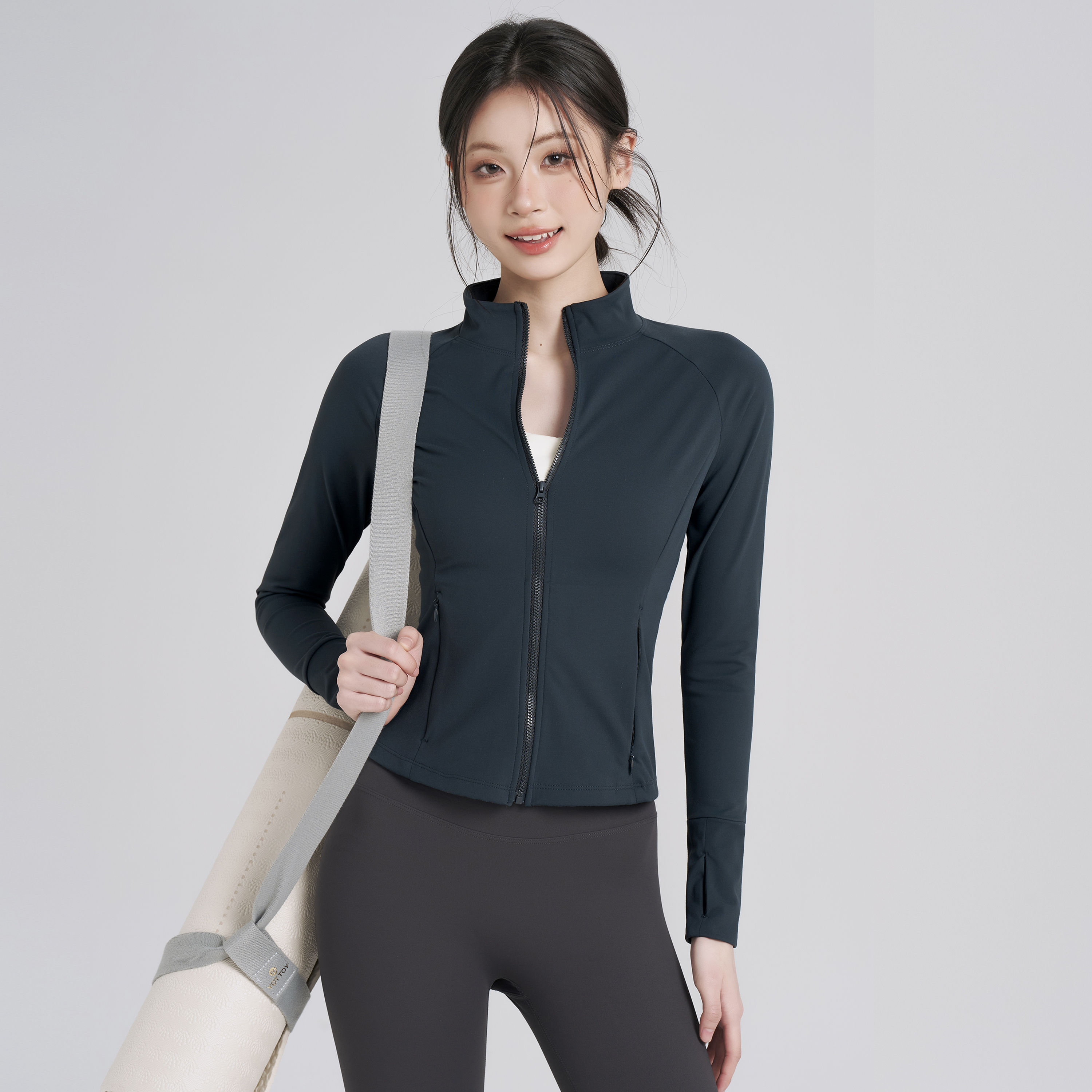 拉链立领瑜伽健身服运动外套女