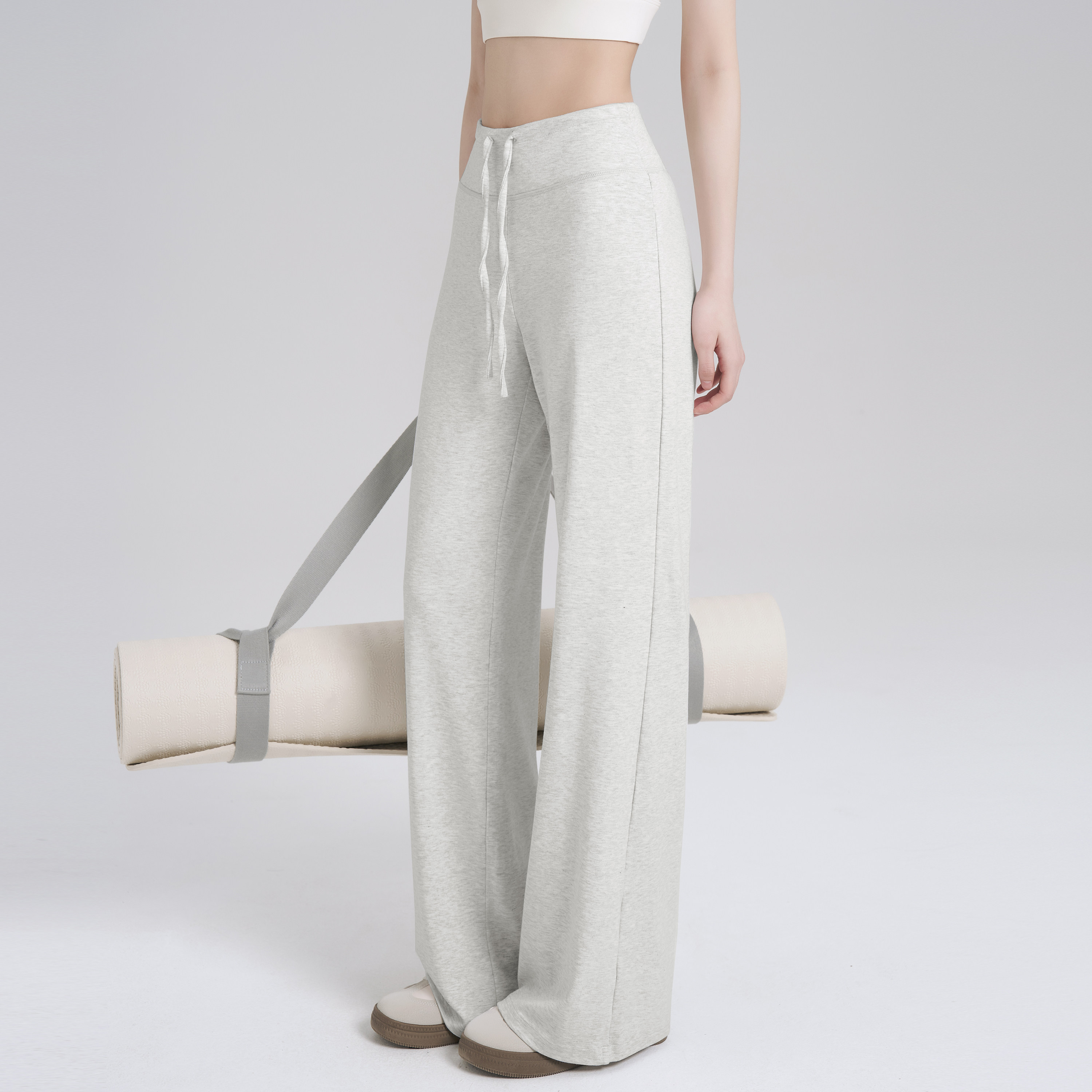 岚纹垂感抽绳阔腿瑜伽裤女松弛感慵懒风运动休闲宽松跑步健身长裤,运动/瑜伽/健身/球迷用品,瑜伽长裤,淘宝优惠券,粉丝福利购,淘宝优惠卷