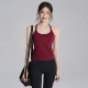 岚纹含胸垫运动背心女红色工字型吊带防震跑步内衣瑜伽服健身上衣