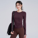 弹力运动上衣秋冬普拉提跑步T恤新款 岚纹健身瑜伽服长袖 女修身