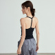 岚纹带胸垫美背瑜伽背心女长款 健身文胸普拉提跑步服工字运动内衣