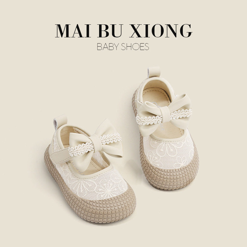 麦布熊女童鞋子韩版公主鞋春季婴儿学步鞋蝴蝶结女鞋儿童皮鞋