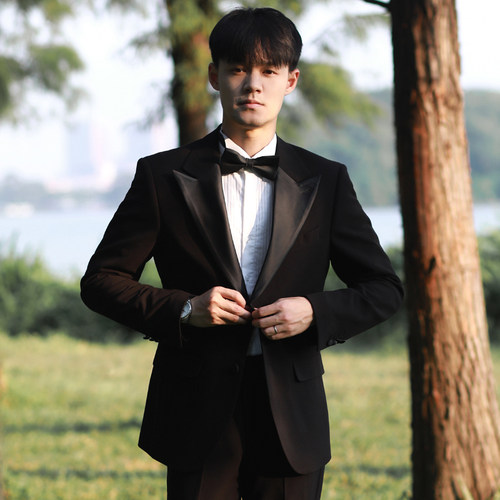 欧美风经典戗驳领塔士多礼服西装