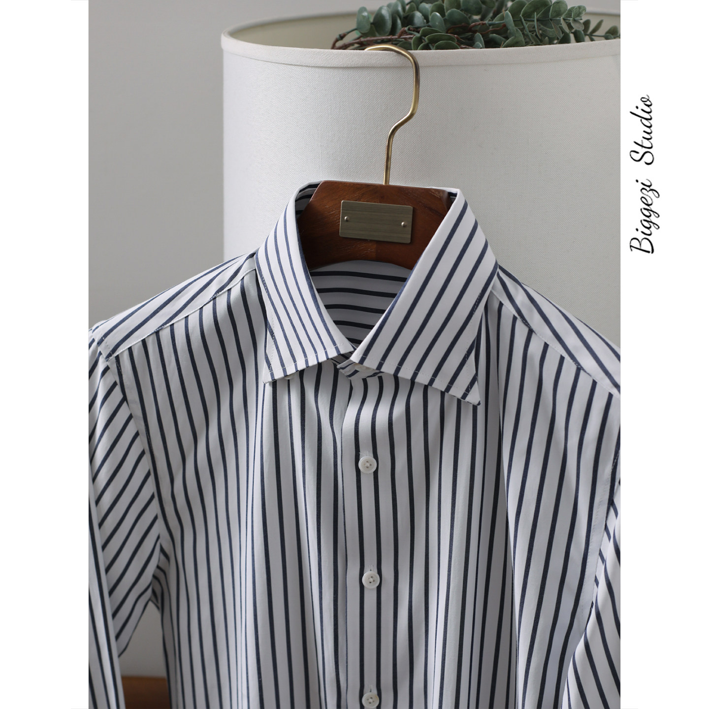 [两色] 意式轻商务日常通勤细条纹 温莎领衬衫雅痞绅士修身衬衣