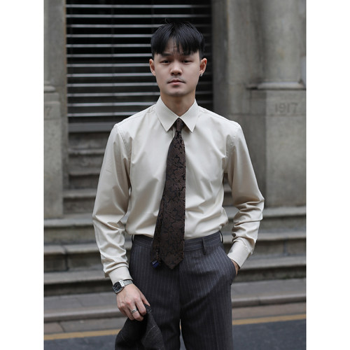 [三色] 英伦轻商务免烫通勤基础款 百搭日常休闲抗皱上班修身衬衫