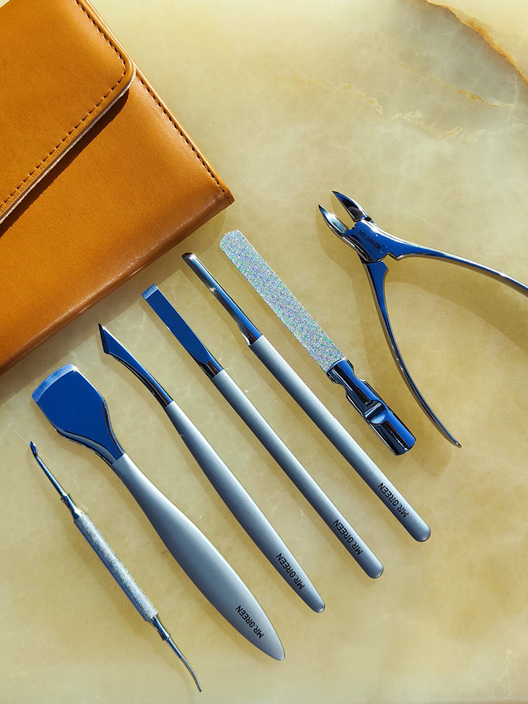 독일의 MR.GREEN 수입 스테인레스 스틸 스크레이퍼 네일 그루브 펜치 페디큐어 청소 관리 도구 세트