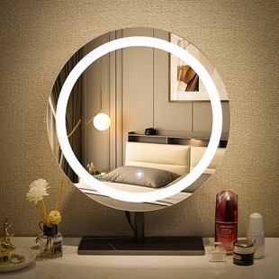 桌面led智能灯可旋转充电卧室轻奢现代简约梳妆镜 化妆镜网红台式