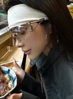 痞帅风墨镜女款2025新款高级感偏光镜防风发箍太阳镜两用型护目镜