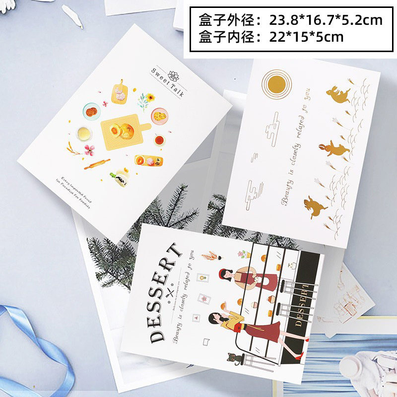 10个6粒80g月饼盒包装中秋ins手绘蛋黄酥冰皮流心手提袋礼品盒