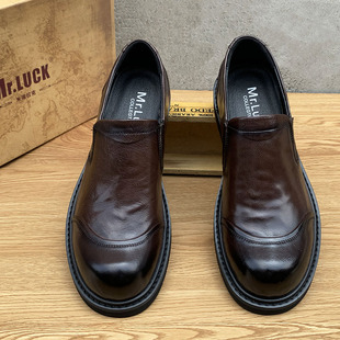 头层牛皮英伦厚底大头鞋 外贸清仓撤柜男鞋 皮鞋 男士 潮 真皮商务正装