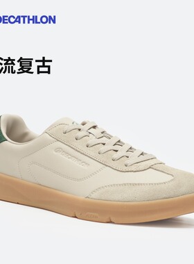 迪卡侬德训鞋男休闲鞋春夏透气牛皮男鞋黑运动休闲鞋简约官方RFA2