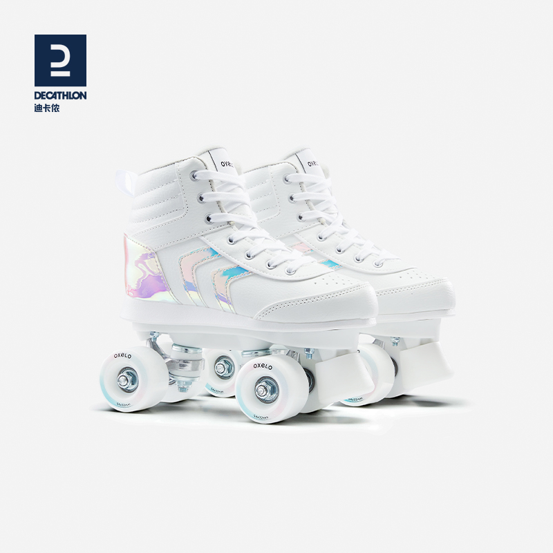 迪卡侬双排溜冰鞋儿童专业成人
