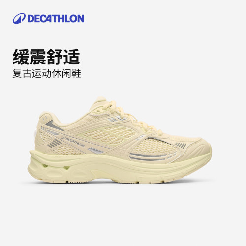 迪卡侬复古跑鞋新款休闲增高软底透气女鞋厚底老爹鞋轻便运动RFA2
