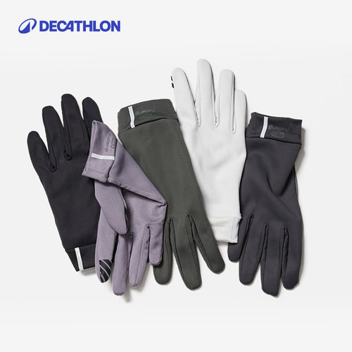 迪卡侬加绒触屏手套骑行运动