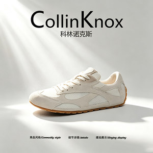 【出行首选】CollinKnox2026年秋季新款男士休闲鞋薄底轻弹德训鞋