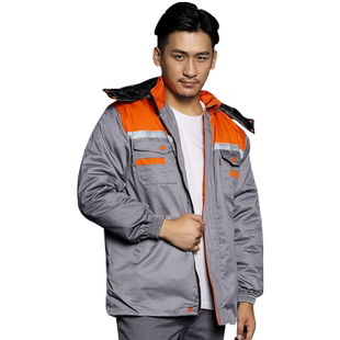 工作服棉衣男冬季加厚棉衣工程服防寒服劳保棉大衣汽修服定制棉服
