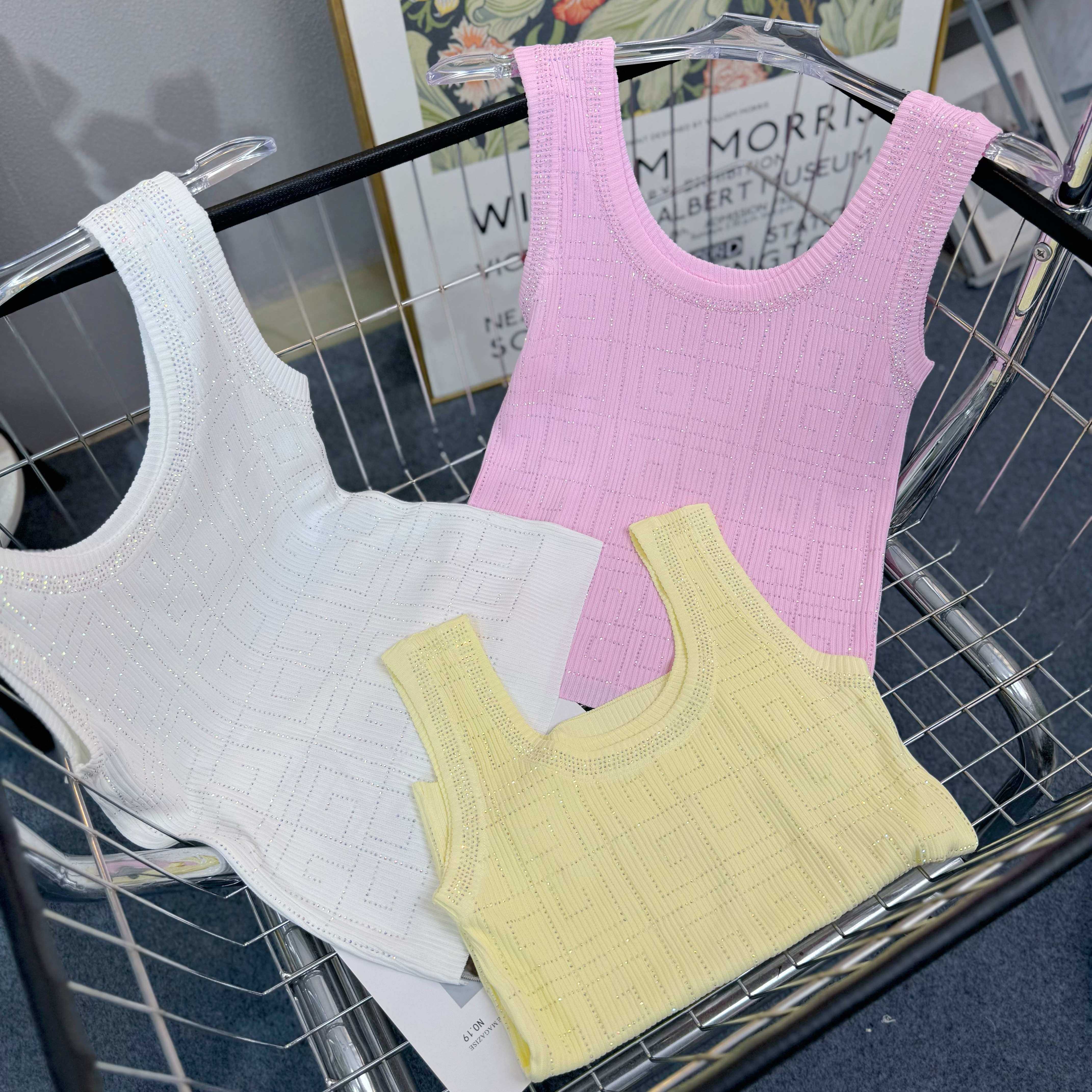 白色烫钻吊带背心女外穿夏季新款背心吊带