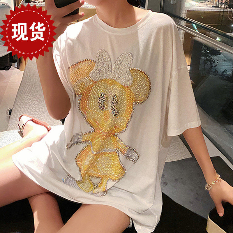 烫钻烫钻常规棉女休闲短袖