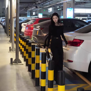 2025新款拼接长袖T恤女设计感加绒加厚打底衫上衣毛呢裤子