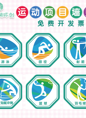 幼儿园小学体育运动项目主题墙贴