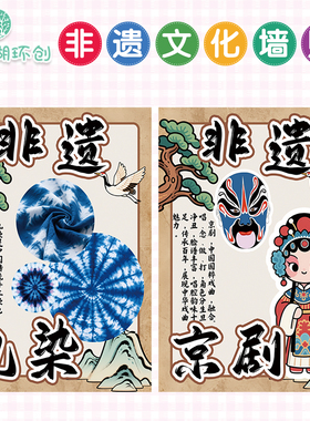 幼儿园中国非遗文化主题环创墙贴