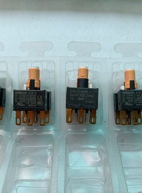 全新原装欧姆龙橙色带灯长方形按钮A16-2