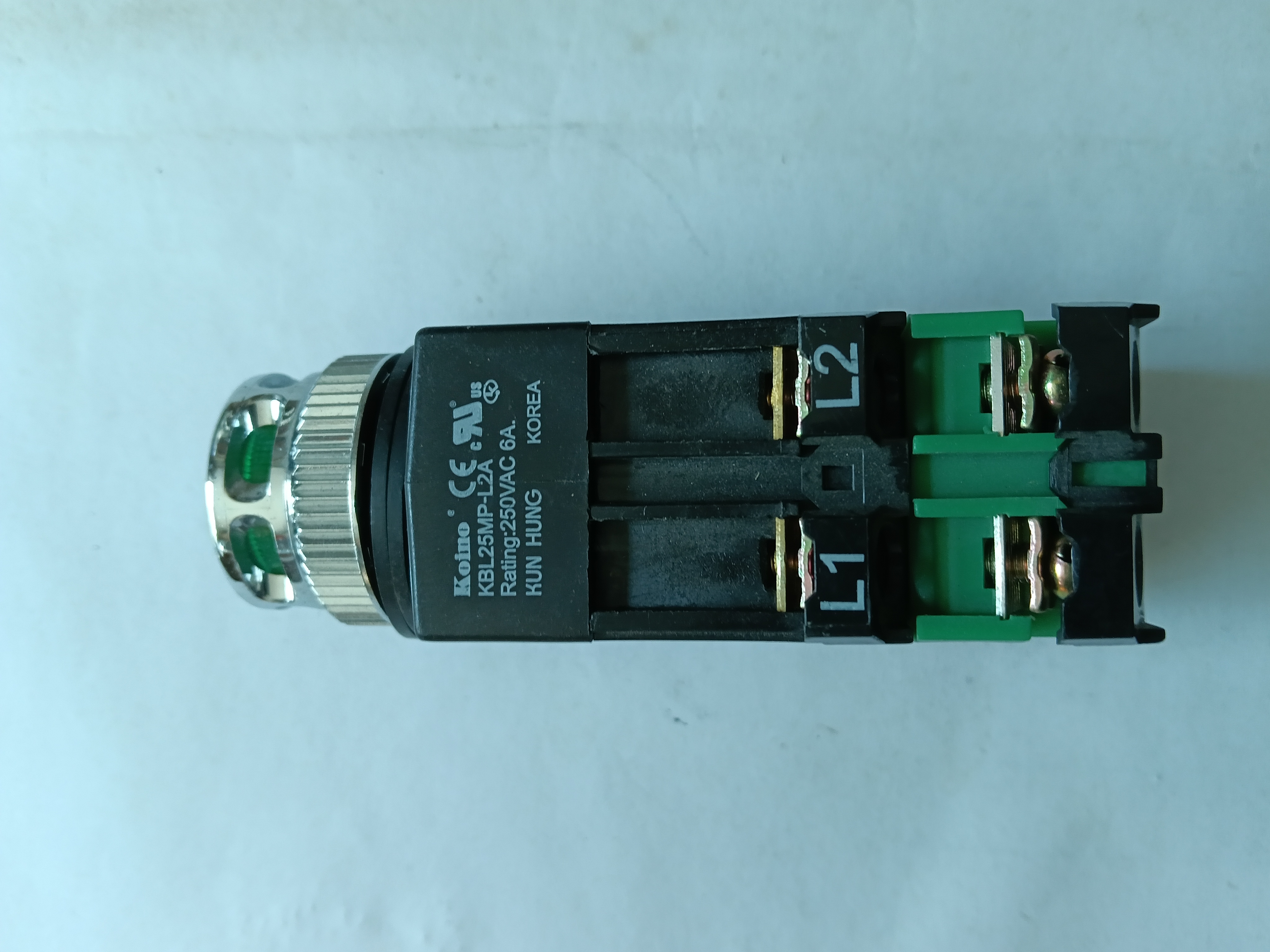 全新原装韩国建兴绿色带灯按钮KBL25MP-L2A 220V
