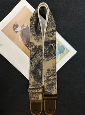 【原创】Loudspeaker山海经 意大利皮革工艺古风日式和风吉他背带