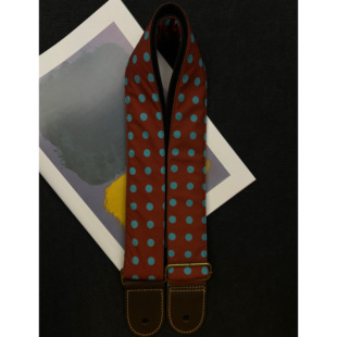 【原创】Loudspeaker查尔斯顿夜 意大利皮革工艺复古波点吉他背带