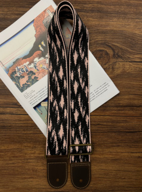 【原创】Loudspeaker粉雾 意大利皮革工艺小众艺术感吉他背带