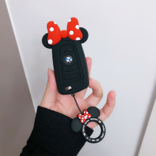 宝马钥匙套适用5系3系X3X5钥匙扣硅胶刀锋汽车挂件可爱卡通女款 套