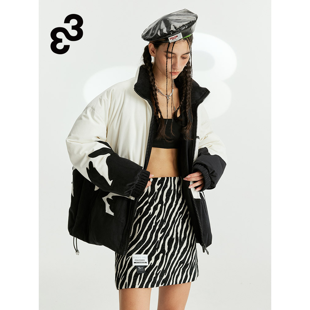 33潮牌斜纹绒细条感面料羽绒服面料柔软亲肤舒适潮流时尚羽绒服