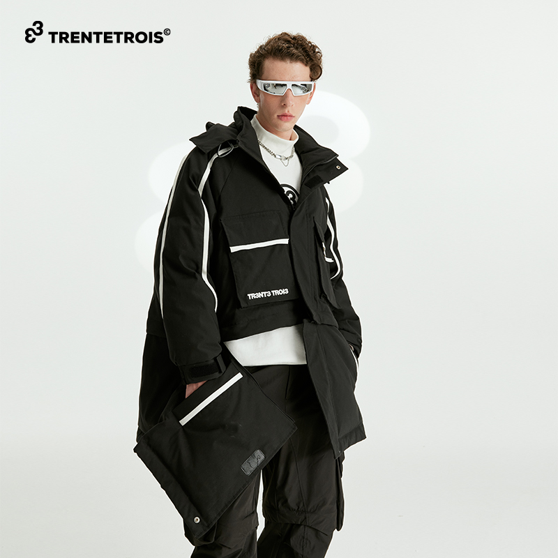 33潮牌羽绒服冬季新款时尚保暖宽松防寒服连帽羽绒服外套