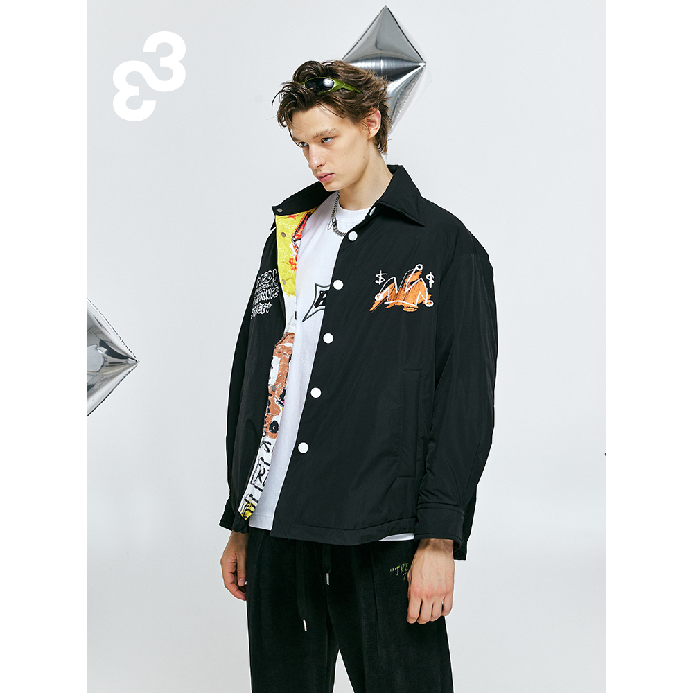 33潮牌超轻零负担衬衫式羽绒服轻薄面料数码印花潮流时尚羽绒服